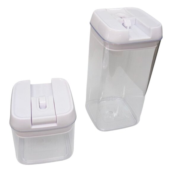 Airtight Food Storage Containers Set of 7 Clear White BPA Free Plastic Storage - Picture 11 of 12